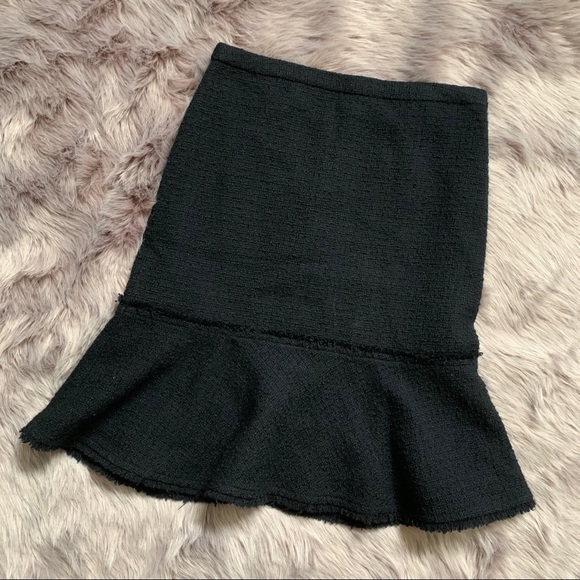 J. Crew Dresses & Skirts - J. CREW | Black Tweed Ruffle Pencil Skirt